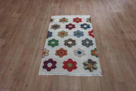 Hand-Woven Ankara Kilim From India