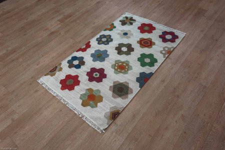 Hand-Woven Ankara Kilim From India