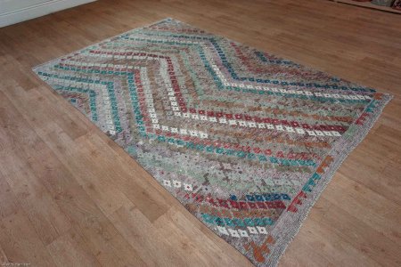Hand-Woven Mazar Kilim From Afghanistan