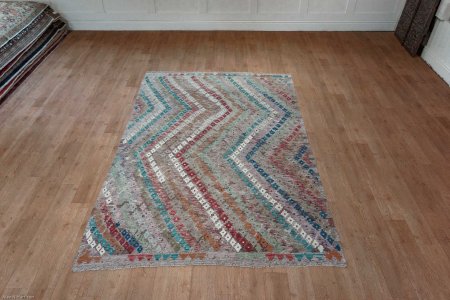 Hand-Woven Mazar Kilim From Afghanistan