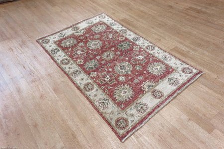 Hand-Knotted Indo Ziegler Rug From India