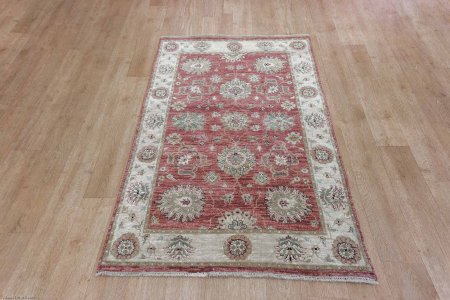 Hand-Knotted Indo Ziegler Rug From India