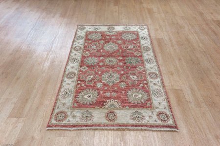 Hand-Knotted Indo Ziegler Rug From India