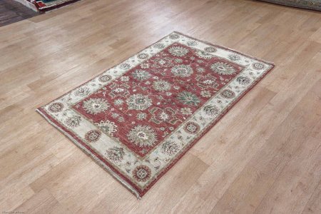 Hand-Knotted Indo Ziegler Rug From India