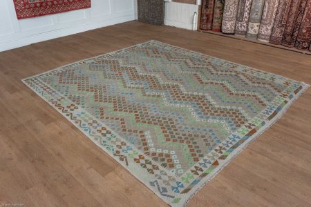 Hand-Woven Mazar Kilim From Afghanistan