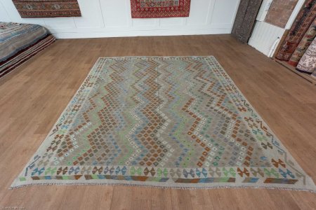 Hand-Woven Mazar Kilim From Afghanistan