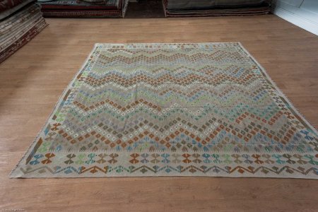 Hand-Woven Mazar Kilim From Afghanistan