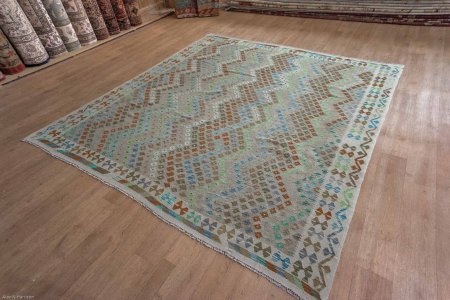 Hand-Woven Mazar Kilim From Afghanistan