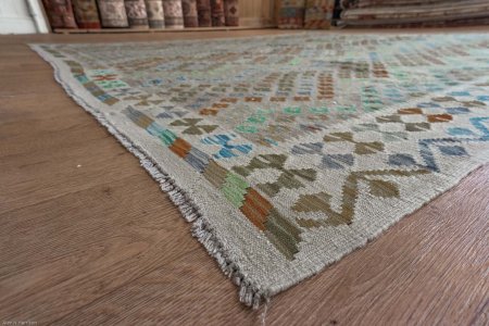 Hand-Woven Mazar Kilim From Afghanistan