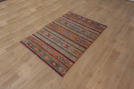 Hand-Knotted Kashgari Rug From Afghanistan