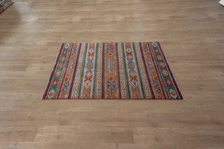 Hand-Knotted Kashgari Rug From Afghanistan