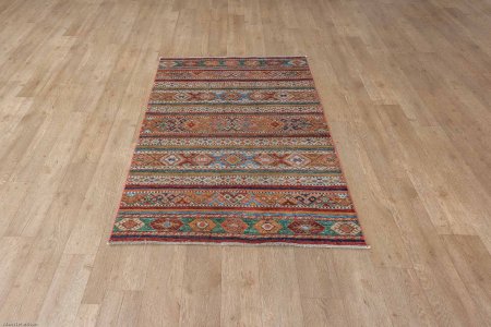 Hand-Knotted Kashgari Rug From Afghanistan