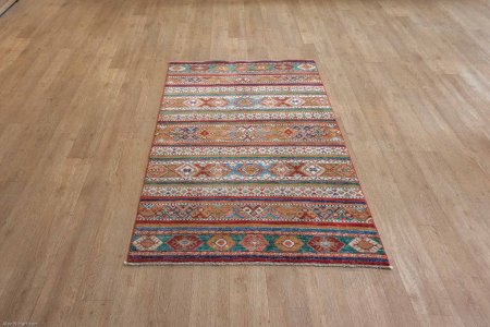 Hand-Knotted Kashgari Rug From Afghanistan