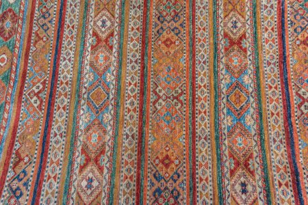 Hand-Knotted Kashgari Rug From Afghanistan
