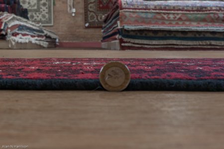 Hand-Knotted Aqcha Runner From Afghanistan