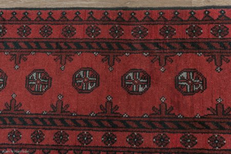 Hand-Knotted Aqcha Runner From Afghanistan