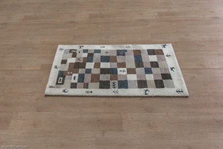Hand-Knotted Indo Gabbeh Runner From India