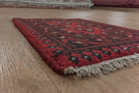 Hand-Knotted Aqcha Rug From Afghanistan