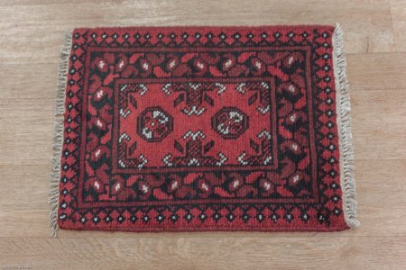 Hand-Knotted Aqcha Rug From Afghanistan