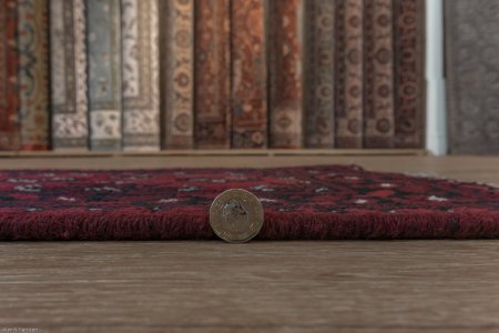 Hand-Knotted Aqcha Rug From Afghanistan