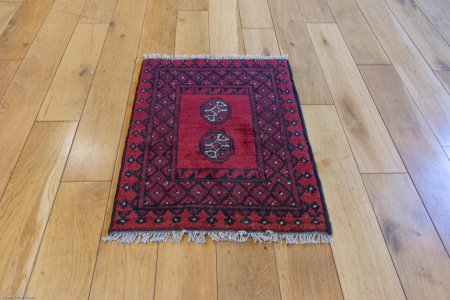 Hand-Knotted Aqcha Rug From Afghanistan