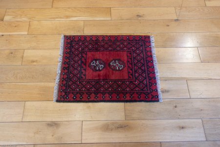 Hand-Knotted Aqcha Rug From Afghanistan