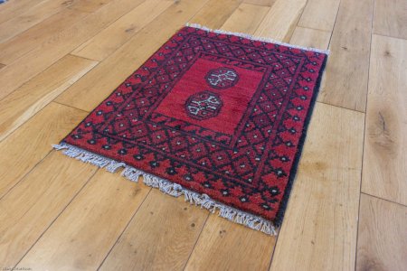 Hand-Knotted Aqcha Rug From Afghanistan