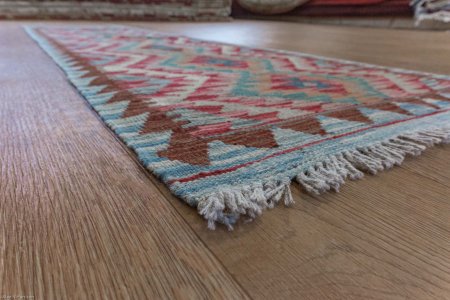 Hand-Woven Mazar Kilim From Afghanistan