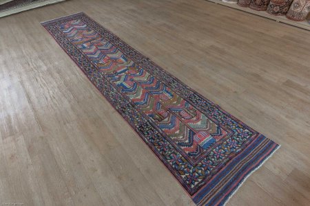 Hand-Knotted Barjasta Runner From Afghanistan