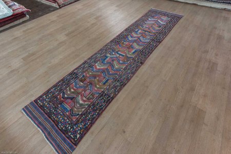 Hand-Knotted Barjasta Runner From Afghanistan