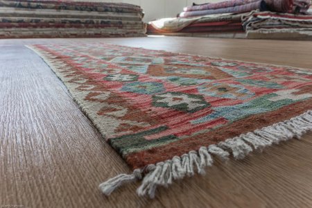 Hand-Woven Mazar Kilim From Afghanistan
