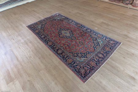 Hand-Knotted Keshan Rug From Iran (Persian)