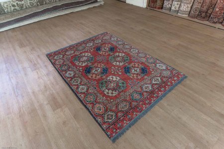 Hand-Knotted Ersari Rug From Pakistan