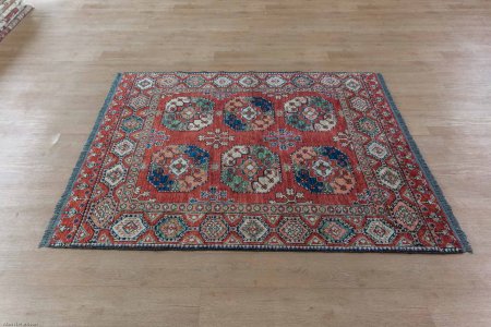 Hand-Knotted Ersari Rug From Pakistan