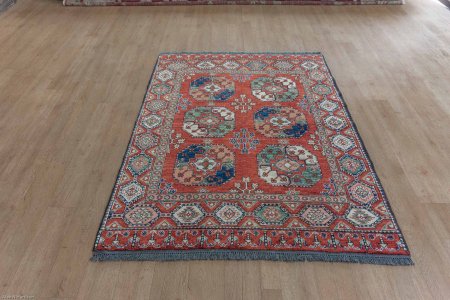 Hand-Knotted Ersari Rug From Pakistan