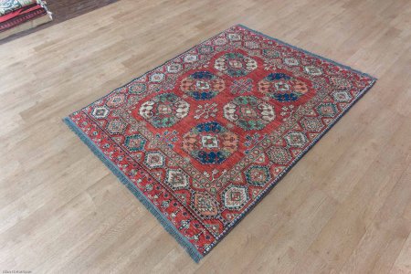 Hand-Knotted Ersari Rug From Pakistan