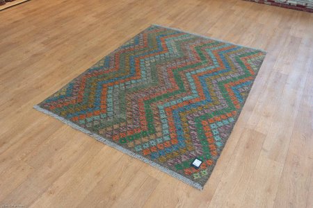 Hand-Woven Mazar Kilim From Afghanistan