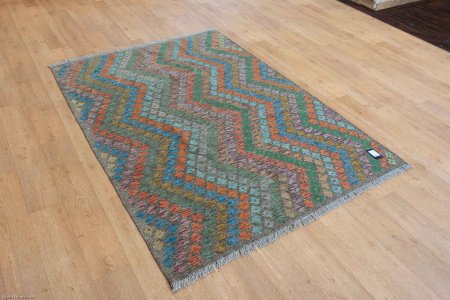 Hand-Woven Mazar Kilim From Afghanistan