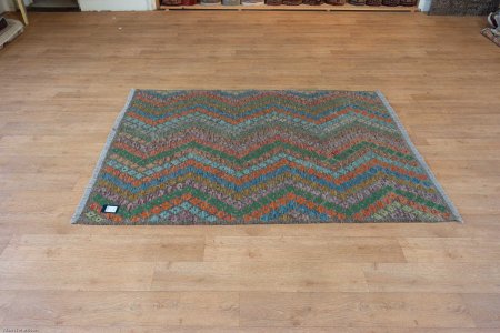 Hand-Woven Mazar Kilim From Afghanistan