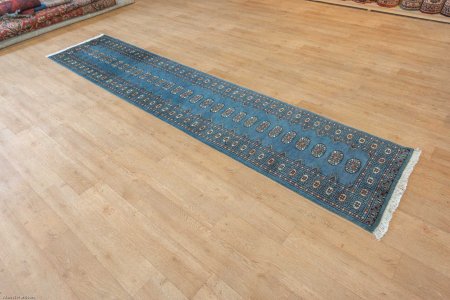 Hand-Knotted Bokhara Runner From Pakistan