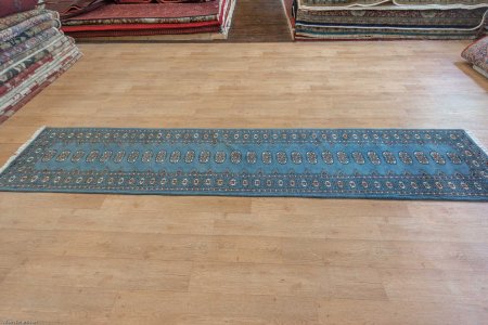 Hand-Knotted Bokhara Runner From Pakistan