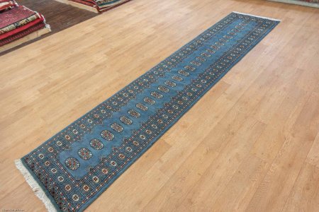 Hand-Knotted Bokhara Runner From Pakistan