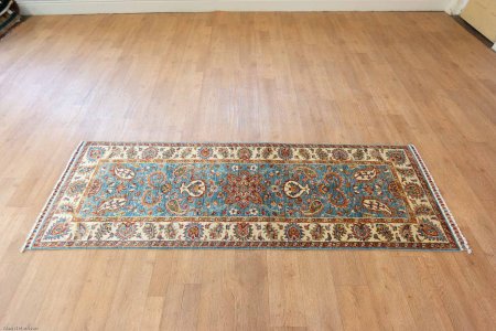 Hand-Knotted Fine Sozani Runner From Afghanistan