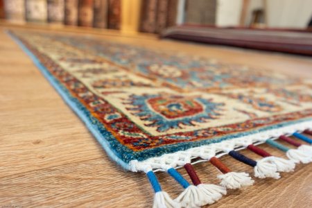 Hand-Knotted Fine Sozani Runner From Afghanistan