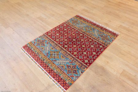 Hand-Knotted Kashgari Rug From Afghanistan