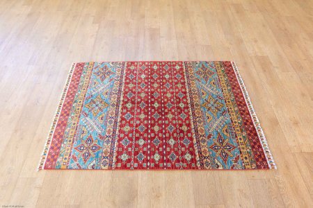 Hand-Knotted Kashgari Rug From Afghanistan