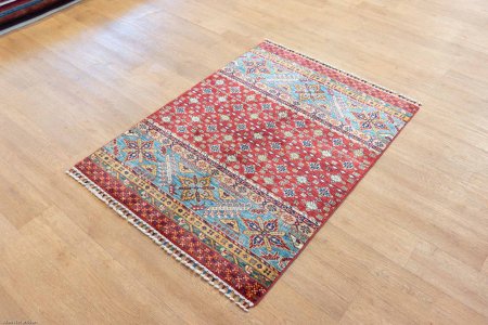 Hand-Knotted Kashgari Rug From Afghanistan