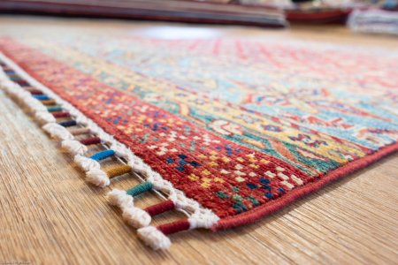 Hand-Knotted Kashgari Rug From Afghanistan