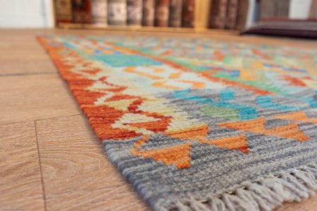 Hand-Made Mazar Kilim From Afghanistan