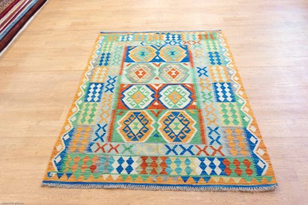 Hand-Made Mazar Kilim From Afghanistan